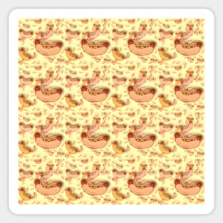 Hot dogs pattern Sticker